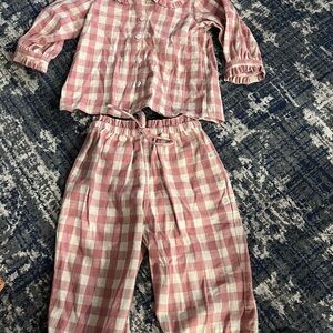 Pink and White Checkered Kids Pajamas
